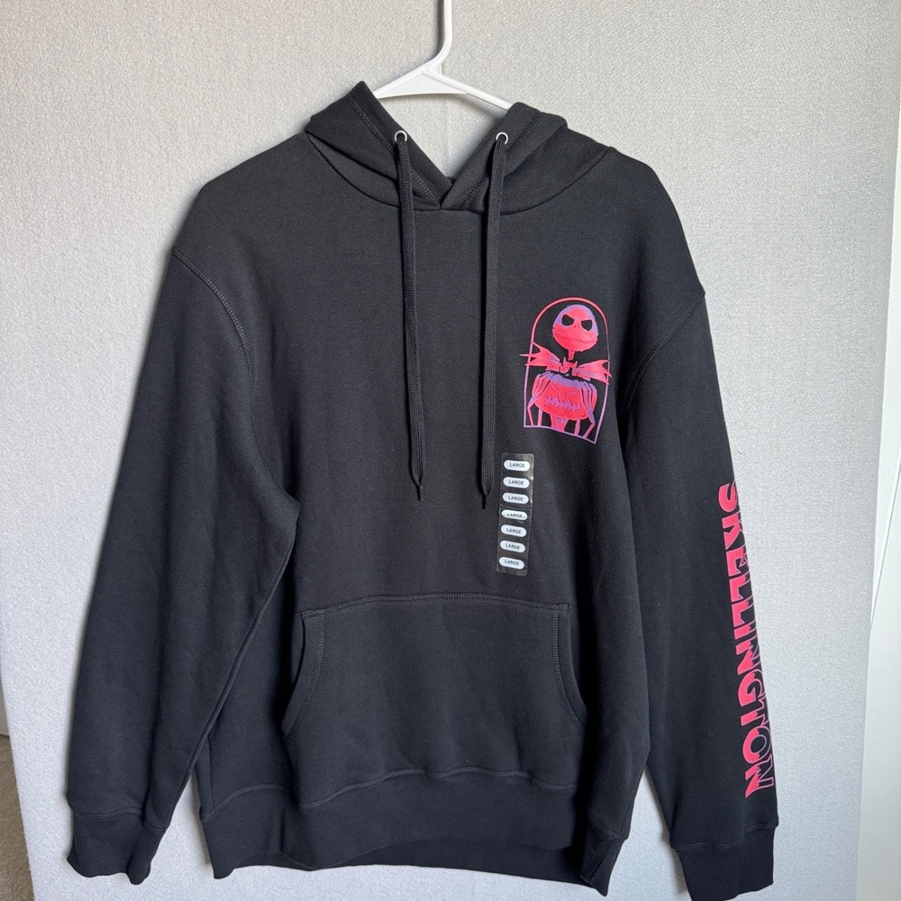 Disney Hoodie Women Large Black Nightmare Before Christmas Jack Skellington 1993